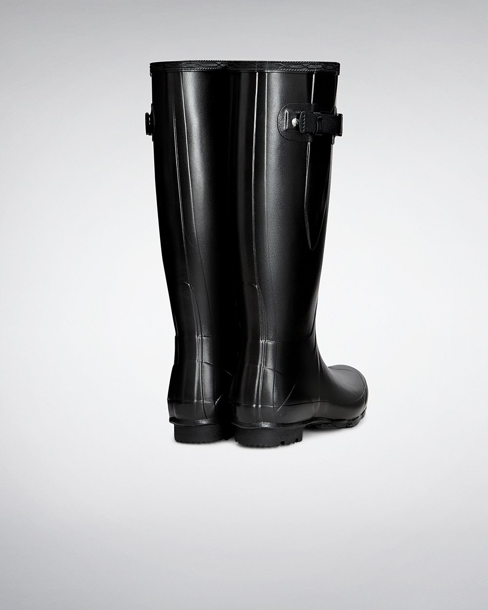 Hunter Norris Field Side Adjustable Tall Rain Boots - Clearance Sale Womens Black - HFULKP701